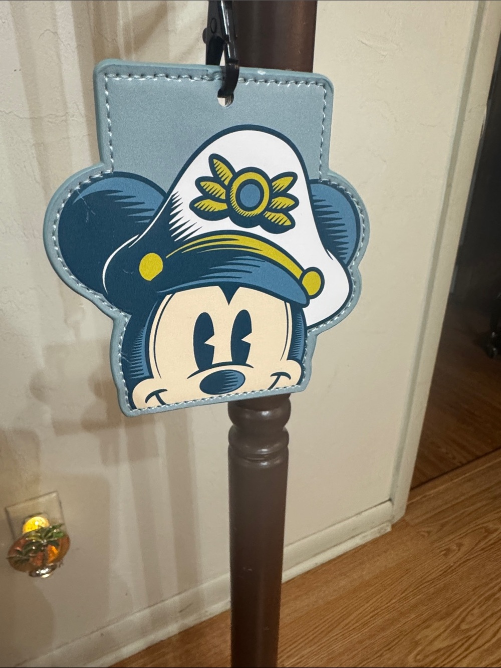 Disney Mickey Mouse Captain Face Luggage Tag in Blue, Navy, Yellow, Cream